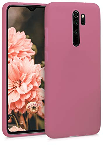 kwmobile Hülle kompatibel mit Xiaomi Redmi Note 8 Pro Hülle - weiches TPU Silikon Case - Cover geeignet für kabelloses Laden - Dark Rose