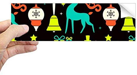 DIYthinker Weihnachten Elch Glocke Schlitten Festival Rechteck Bumper Sticker Notebook Fenster Aufkleber