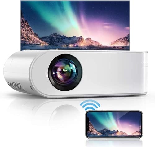 YABER Proiettore WiFi, 5800 Lumens Mini Videoproiettore Portatile 1080P Full HD[Schermo proiezione incluso]Mini Proiettore Wireless Home cinema Portatile