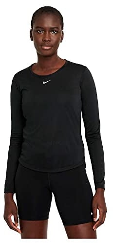 Nike Damen One Df Ls Std Sweatshirt, Black/White, M