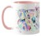Vixar Koala Tasse colorée à l'aquarelle Arc-en-ciel Wildlife - Cadeau d'anniversaire, de travail, de bureau, de Noël - Rose
