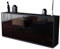 Stil.Zeit Kommode Sideboard, Allard, Korpus anthrazit matt, Front Hochglanz Design Schwarz, (180x79x35cm), Push to Open Technik & Leichtlaufschienen