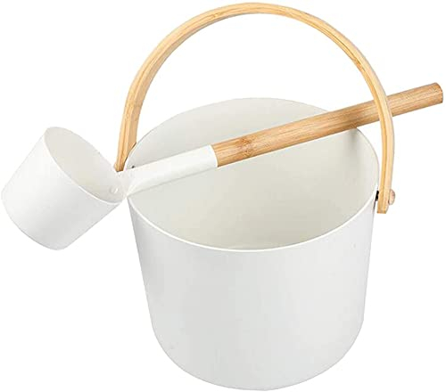 Aluminium-Saunaeimer mit Saunakellen-Set, Saunaeimer Saunaeimer Saunazubehör (schwarz)-White