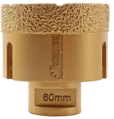 SHDIATOOL Punta diamantata per carotaggio sega a tazza diametro 60 mm M14 filo brasato sottovuoto per piastrelle in ceramica gres granito marmo muratura mattoni