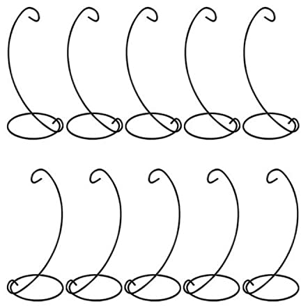 HEIBTENY Supporto per palline di Natale in metallo ornamento espositore supporto per piante aeree filo di ferro gancio da appendere arte artigianato decorazione domestica 22 pollici nero 10 pezzi