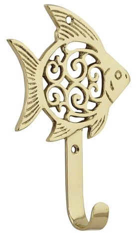 Sea-Club Haken - Fisch Wandhaken Messing 10x3cm