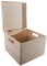 WooDeeDoo Square Deep Wooden Storage Box with Hinged Lid and Cut-Out Handles – Plain Pine Craft Keepsake Chest – Unpainted Decorative Crate 9L - Container for Home Organisation – 30 x 30 x 23 cm
