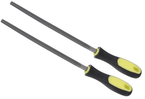 CoCud Lima Quadrata, Lunghezza Lima 8, Lima a Mano in Acciaio al Carbonio Media Taglia con Manico Antiscivolo per Modellare Metallo Legno Plastica, 2pz