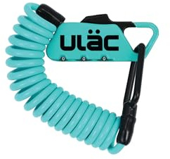 ULAC Piccadilly LTD Multipurpose Carabiner Cable Combo Lock for Helmet, Motorcycle, e-Scooter, Bicycle, Gym Locker, Baby Strollers, Suitcases, Luggage, Gate, Fence(Teal)
