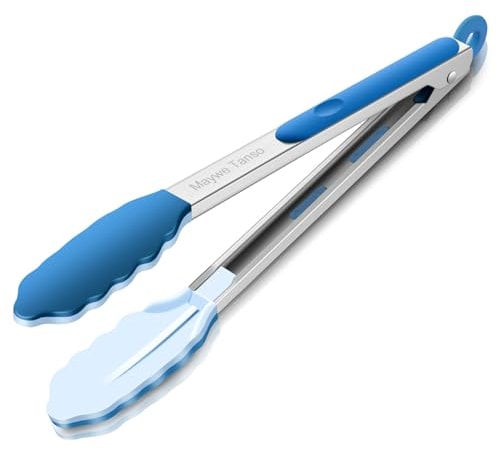 Küchenzange, 315℃ Hitzebeständige Kochzange Grillzange, 30,5 cm Zange Küche mit Silikonspitzen, Edelstahl und Silikon küchen zange Fleischzange zum Grillen, Kochen, Antihaft