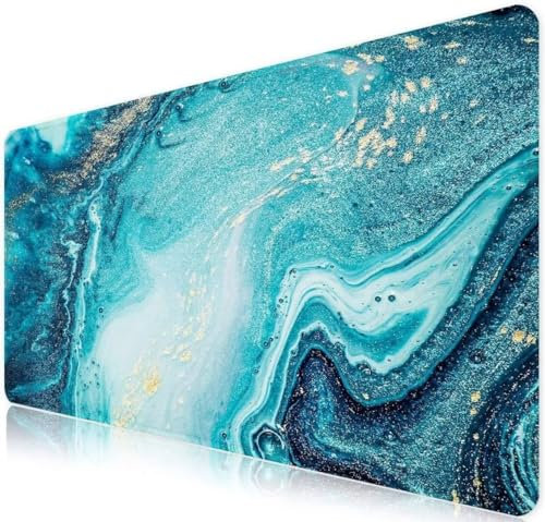Tapis de Souris Gaming XXL 1000x500x2mmVert Marbré Tapis de Souris avec Base en Caoutchouc antidérapante pour Ordinateur Portable Souris Claviers Gamer Bureau Mouse Pad