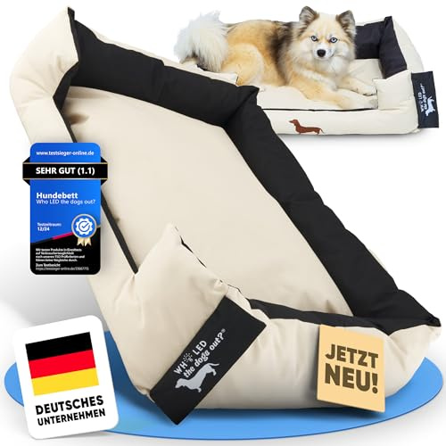 Komfortables Hundebett – Wasserabweisend & Abwischbar – 40 x 55 cm Liegefläche –Hundebett Mittelgroße Hunde Leichter, Rutschfester Hundekorb Hundekissen für Innen- & Außenbereich – Leicht zu Reinigen