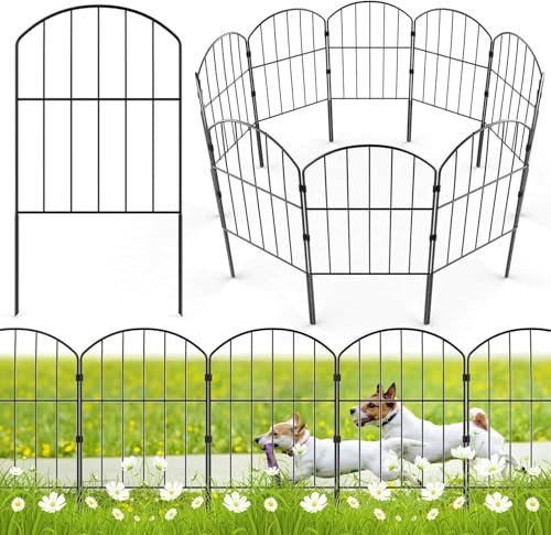 WELDUN Lot de 19 éléments de clôture de jardin en métal - 610 cm (L) x 61 cm (H) - Pour chiens