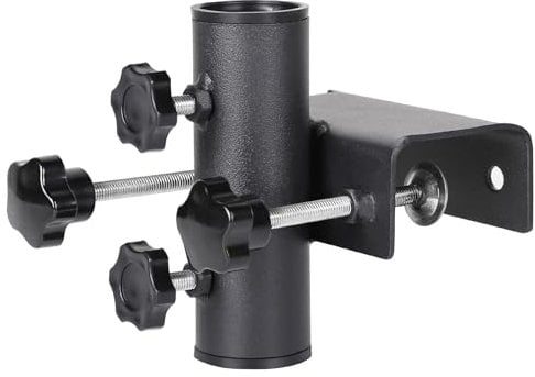 efuturetime Sonnenschirm Halterung Balkon Eckig Klemmbar, Sonnenschirmhalter Befestigung für Schirmrohr Ø25~38mm, Maximal Klemmbereich 61mm