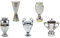 Haodagess Mini Football Trophy,All Metal Material Soccer League Trophy Model Ornaments Collection,Five Piece Set,A
