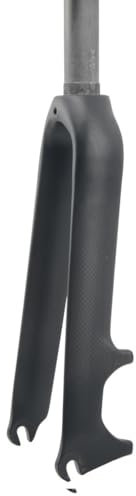 HTDRE 14IN 16IN 18IN 20IN 22IN BMX/Folding Bike Rigid Fork Carbon Fiber Fork Disc Brake QR 74mm 28.6mm 1-1/8 Straight Steerer Bicycles Front Fork(Color:Matte Black,Size:18in)