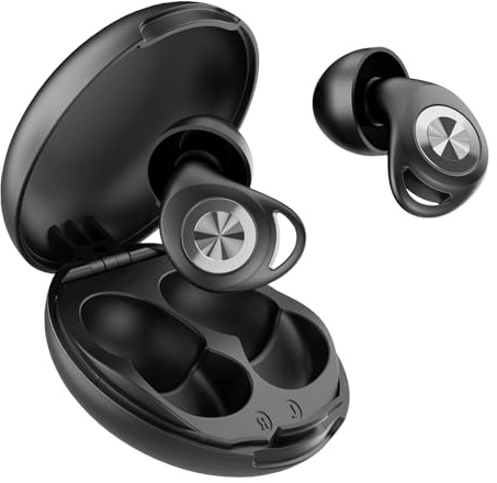Ear Plugs for Sleep Black, 45dB Noise Cancelling Earplugs Hearing Protection for Sleep, Concentration, Travel, Work, Concerts, Ultra Comfortable Reusable Silicone Ear Plugs, 8 Tips(XS/S/M/L) & Case