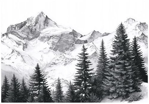 WallArena Vlies Fototapete - Gebirge - 400x280 cm - Fototapeten - Tapeten - für Wohnzimmer Schlafzimmer - Vliestapete Wandtapete Tapete 3D Effekt- inkl. Kleister - Landschaft