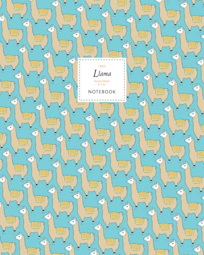 Llama Notebook - Ruled Pages - 8x10 - Large Taccuino (Sky Blue)