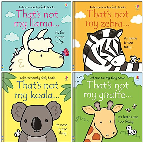 Usborne Touchy-Feely Thats Not My Zoo Collection 4 Books Set (That's Not My Llama, That's Not My Zebra, That's Not My Koala, That's Not My Giraffe)