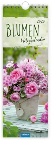 Trötsch Streifenkalender Blumen 2025 Notizkalender: Wandkalender Notizkalender