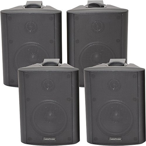 4x 4 2 Way Stereo Speakers 70W 8Ohm Black Wall Mounted Background Music Hi Fi