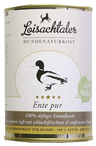 Loisachtaler Naturkost Ente pur 400g Hundefutter Nassfutter Lebensmittelqualität (6 x 400g)