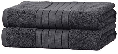 Brentfords Charcoal Grey Towels, Bath Towels Set of 2 Towel Bale Bathroom Towels Soft Comfy Luxury Cotton Bath Towels Quick Drying Towel Large Absorbent