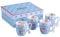 London Boutique Cups Mugs Set 4 Fine China Shabby Chic Vintage Retro Design in Gift Box 330ML (Rose Blue)
