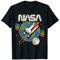 NASA Blast Off Retro Rainbow Stripes Graphic T-Shirt T-Shirt