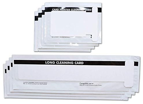 cleansky Reinigungssets für Serien 1 und 3 ID-Kartendrucker, 4 Kurze T-Karten und 4 Lange T-Karten CK-105999-301