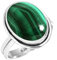 Jeweloporium Grün Real Malachit 925 Silber Ringe für Damen Edelstein Handgefertigt Silber Ringe Größe 64(20.4) Ostern Geschenk Cocktail Schmuck