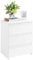 Yaheetech White Bedside/Side/End Tables with 3 Drawers Vertical Storage for Living Room Bedroom Nightstand Table 35 x 45 x 60.5 cm