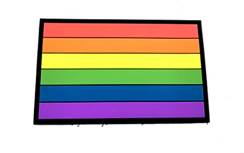 HDmirrorR Gay Pride Regenbogen LGBTQ Pride Flagge PVC Patch Klett Emblem Abzeichen