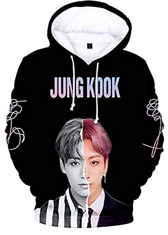Flyself Unisex KPOP Kapuzenpullover 3D Digitaldruck Hoodie Lange Ärmel Sweatshirts Kapuze Pullover Tops Coole Oberteile Bangtan Boys Jungkook Jimin V Suga Jin J-Hope Rap Monster