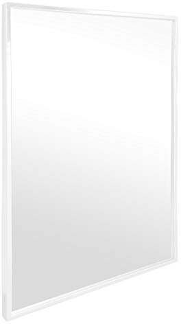 Elegance by Casa Chic - Weißer Wandspiegel aus Metall - 90 x 60 cm groß - Galvanisiertes Metall - Weiss
