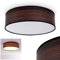 Deckenleuchte Chazy, runde Deckenlampe aus Kunststoff/Textil in Weiß/Braun/Holzoptik, 1-flammig, 1 x E27-Fassung, 15 Watt, Retro/Vintage-Design, geeignet für LED Leuchtmittel