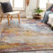 Livabliss Sarasota Wohnzimmer Teppich modern – Abstrakt Design in Marmor Optik für Wohnzimmer 160x213 cm, Esszimmer, Schlafzimmer - Marmor Teppich groß, weicher Teppich Kurzflor Blau, Senfgelb, Rost