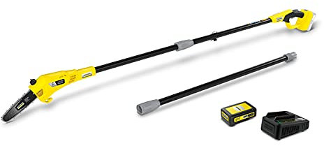 Kärcher 18v Cordless Pole Saw PSA 18-20 Battery Set, incl. 18v/5 Ah battery and fast charger, blade length: 20 cm, length: up to 2.90 m, automatic chain lubrication, power: Max. 160 cuts