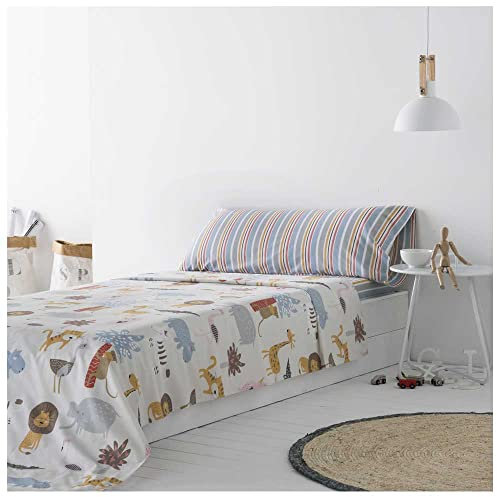 COTTON ARTean Set di lenzuola per bambini/giovani Salburua, letto da 90 x 190/200, 100% cotone.
