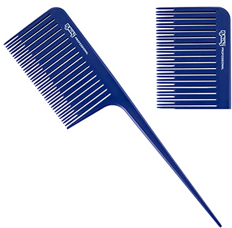 Ponik's - Strähnenkamm | für Balayage | Haarfärbekamm Profi | Spezialsträhnenkamm zum Färben | Antistatischer Kamm | Blau | 3D breit