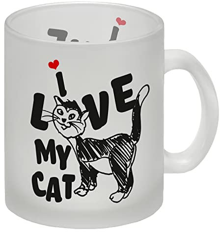 I live my cat Glas Tasse