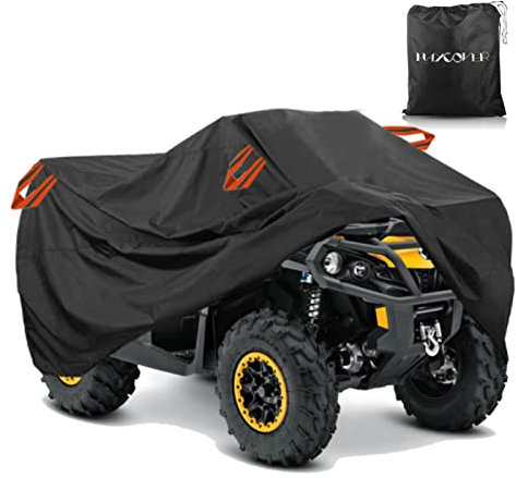 ATV Cover, Waterproof Durable 210D Oxford Large Cover for ATV Quad Bike for ATV Scooter Motorcycle Quad Outdoor Storage Dust Rain UV Protection 256 x 110 x 120 cm