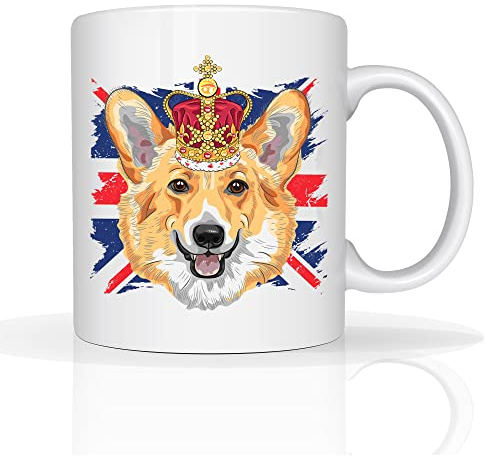 Charles Reign III New King Monarch Royal Memorabilia Tea Coffee Mugs Charles Gift Mug Coronation Ceremony Premium Ceramic Jubilee Cup 11oz White (Corgi)