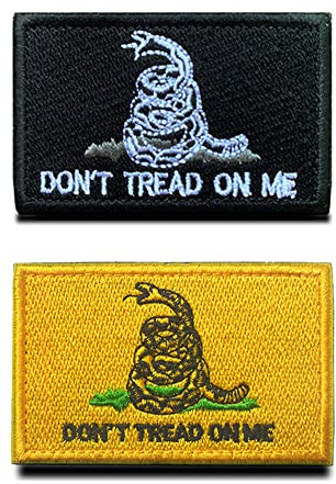 Gadsden Aufnäher mit Aufschrift Don't Tread On Me, vollständige Stickerei, taktische Schlangen-Pride-Flagge mit Klettverschluss-Rückseite für Kleidung, Hut, Rucksäcke, Weste, Teamarbeit, Reisen,