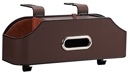 JSCARLIFE Car Headrest Backseat Organizer with Cup Drink Holder,Backseat Storage Box and Cell Phone Holders Car Headrest Rear Seat Multifunctional Storage Box for Kids, Travel, And Road Trips (Brown)