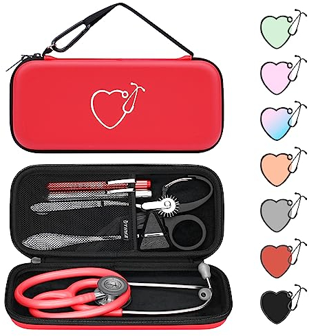 Yinke Etui Stéthoscopes pour Littmann Classic III/MDF/ADC, pour Médecins Infirmières,pour Premiers Secours Petit Portable Convient au Marteau Reflexe Medical aux Ciseaux Stylo Lumineux Fin et Durable