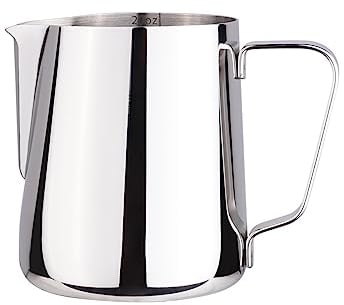 MCSR Milk Jug, 600ml Milk Frother Jug Stainless Steel Milk Pitcher with Scale for Cappuccino and latté Art