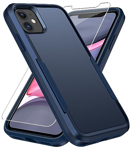 Warsia for iPhone 11 Case, with Screen Protector,[Military Grade Drop Tested] Heavy-Duty Tough Rugged Shockproof Protective Case for iPhone 11 6.1 inch, Blue