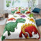 SUNAIAD Dino Bettwäsche Kinder 135x200 Set Bettbezüge 2 Stücke Bettwäsche Jungen Dino Weiche Schlafkomfort Niedliche mit Reißverschluss Mädchen Kinder Raumdekoration+ 2 Kissenbezüge 80x80cm